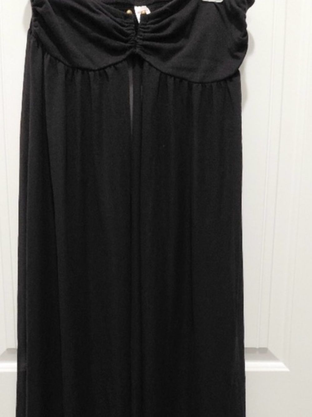 Black Strapless Beach Maxi Cover-Up Bongo Dressy Sheer Coverup Final Sale